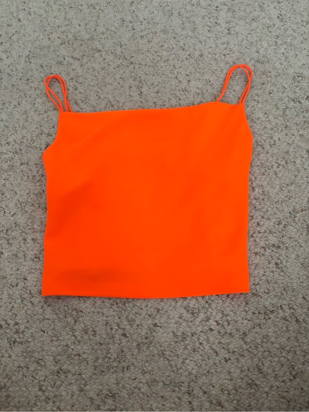 Zara Neon Orange Spaghetti-Strap Crop Tank